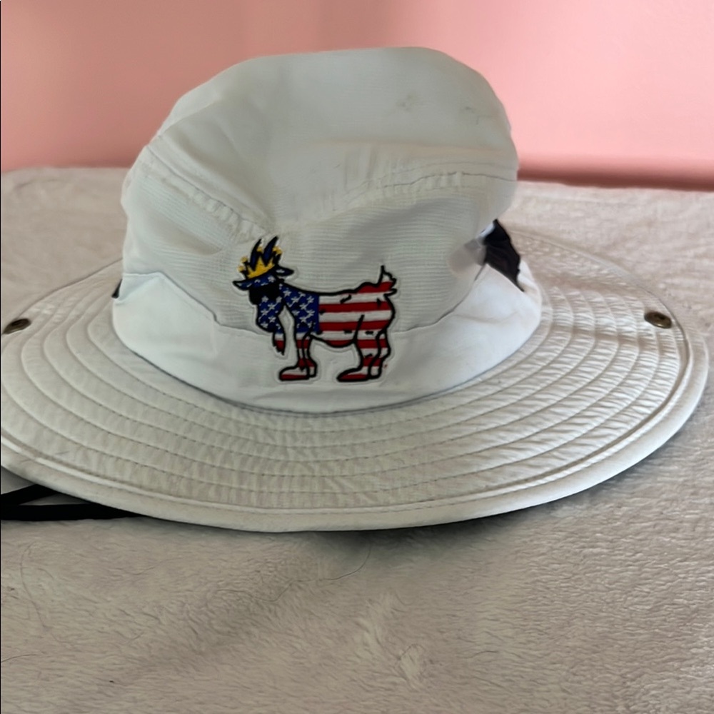 Kids White Bucket Hat with USA Flag Design